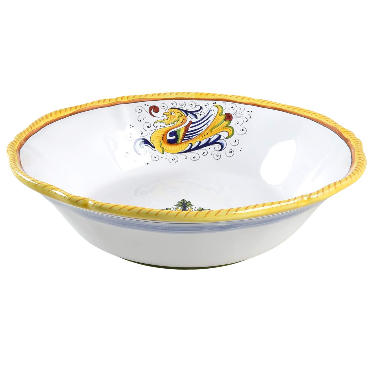 Raffaellesco (Scalloped) 12" Pasta Serving Bowl by Deruta (Italy)-1
