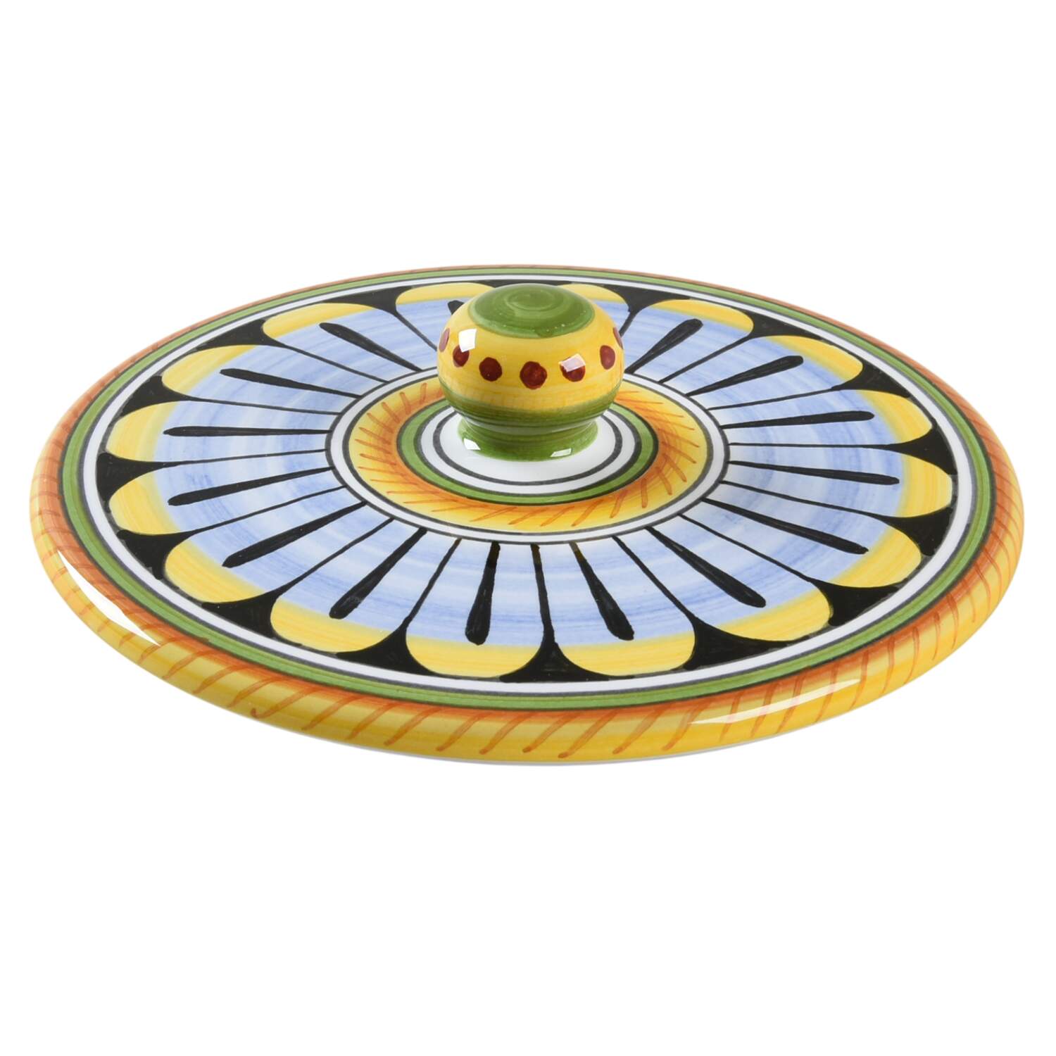 Raffaellesco (Scalloped) Lid for Large Canister by Deruta (Italy)-1
