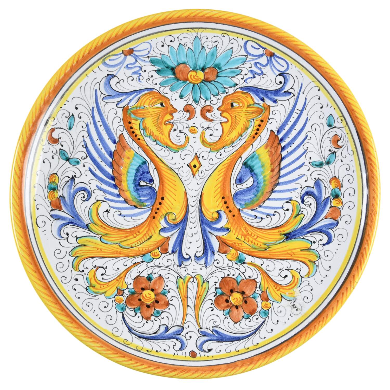 Raffaellesco (Scalloped) 12" Wall Plate by Deruta (Italy)-1