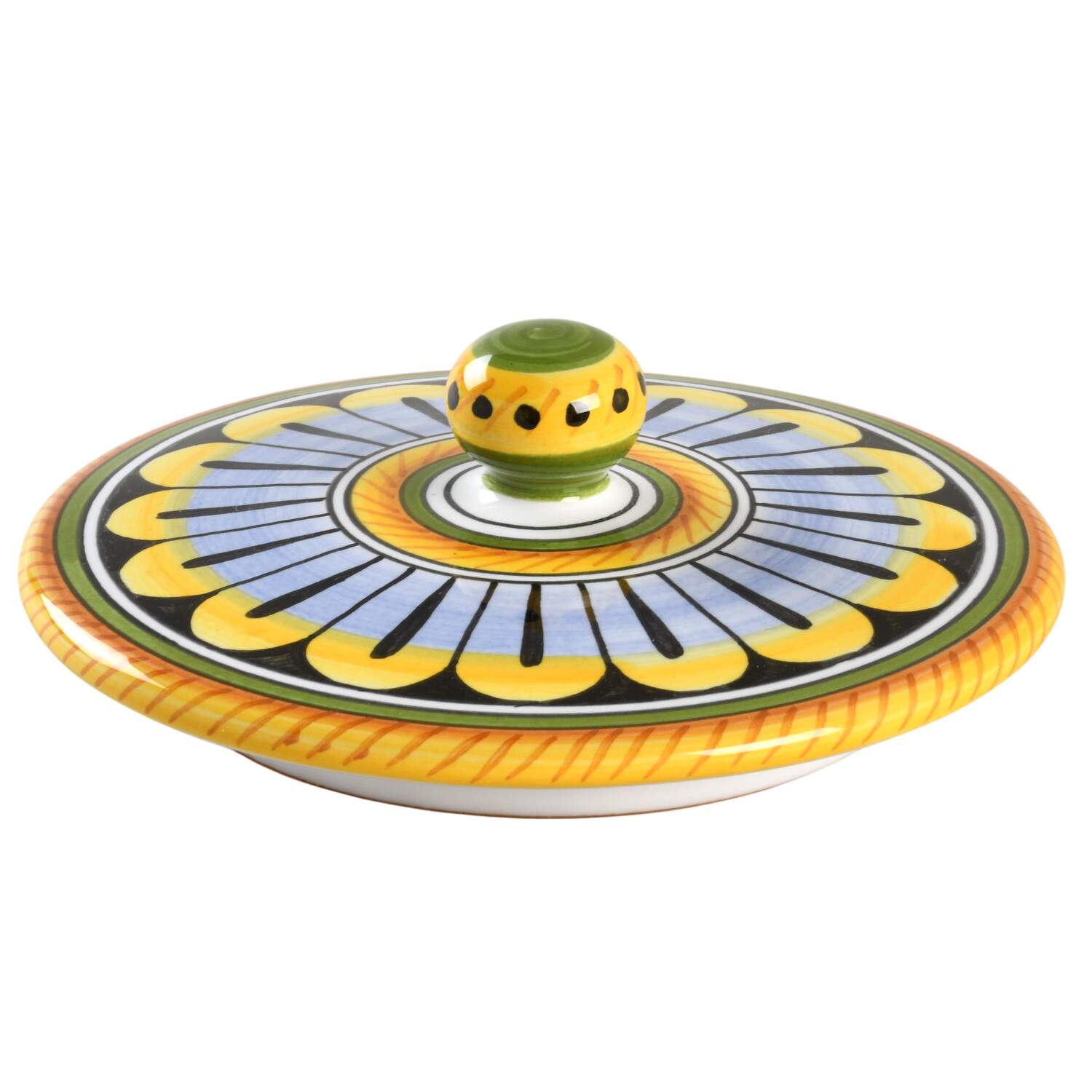 Raffaellesco (Scalloped) Lid for Medium Canister by Deruta (Italy)-1