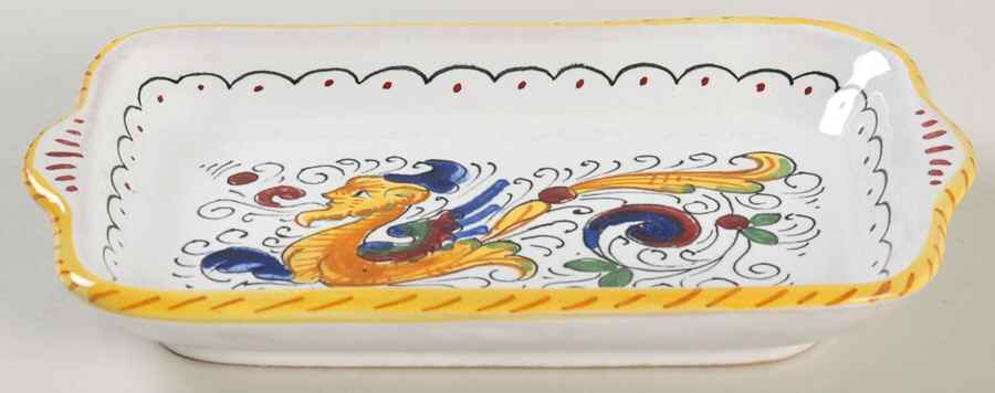 Raffaellesco (Scalloped) 7" Rectangular Tray by Deruta (Italy)-1