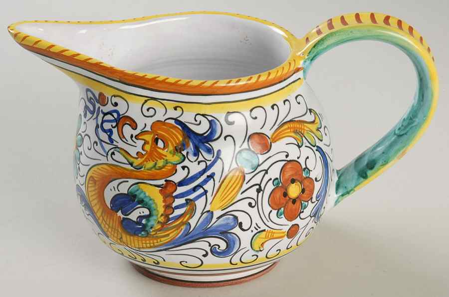 Raffaellesco (Scalloped) 16 Oz Pitcher by Deruta (Italy)-1
