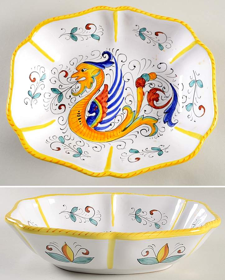 Raffaellesco (Scalloped) 11" Scalloped Bowl by Deruta (Italy)-1