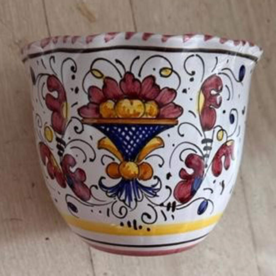 Red Rooster 5" Cachepot by Deruta (Italy)-1