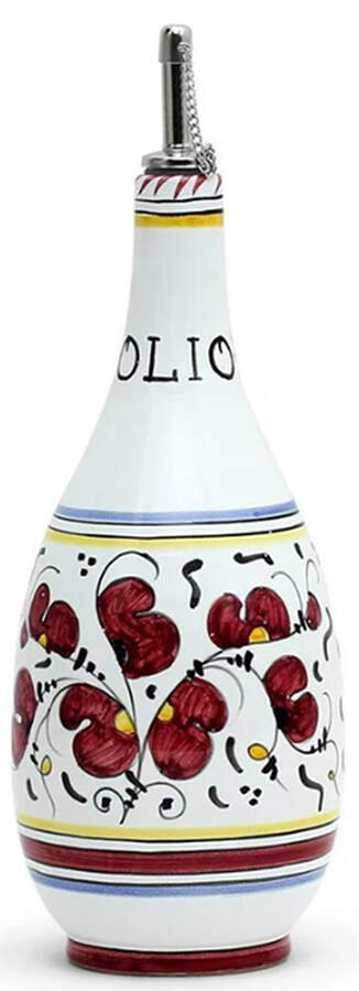 Red Rooster Vinegar and Oil Tray Set by Deruta (Italy)-1