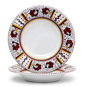 Red Rooster 10" Individual Pasta Bowl by Deruta (Italy)-1