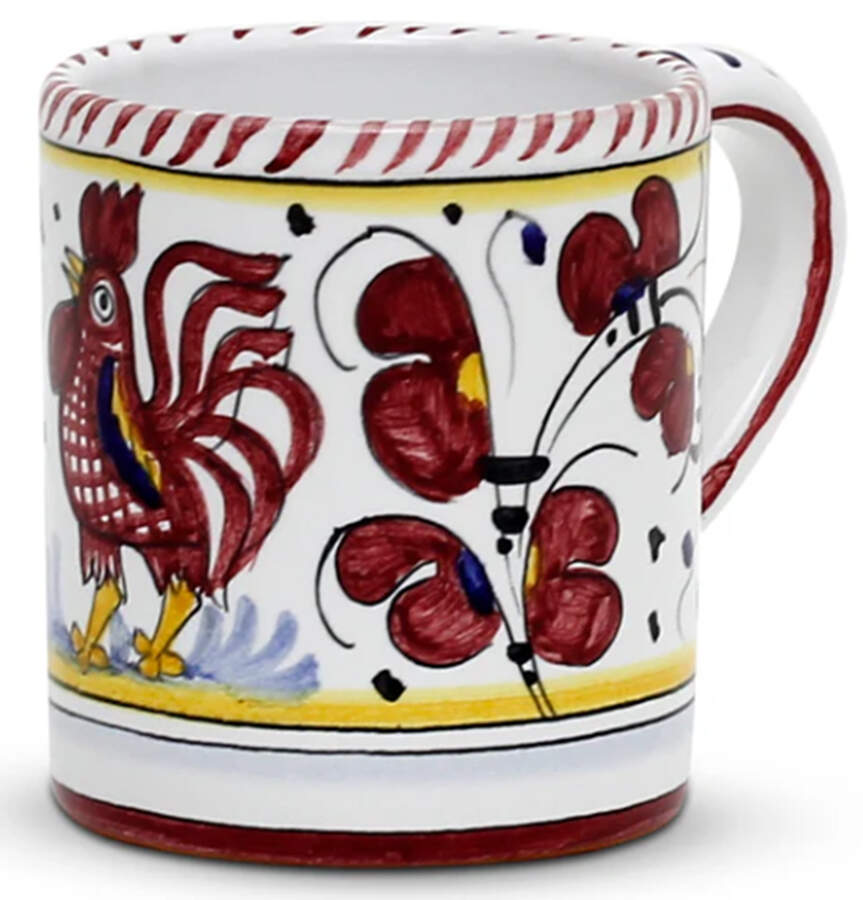 Red Rooster Mug by Deruta (Italy)-1