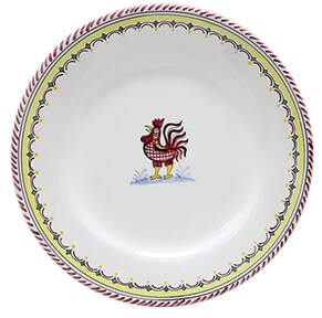 Red Rooster Dinner Plate by Deruta (Italy)-1