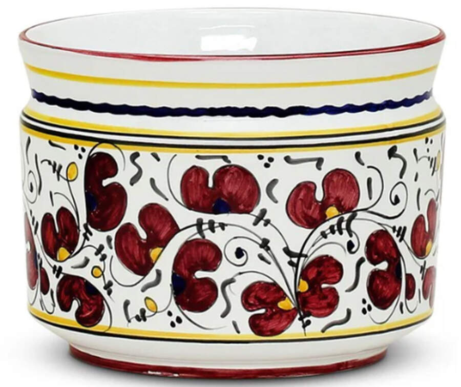 Red Rooster Small Cachepot by Deruta (Italy)-1