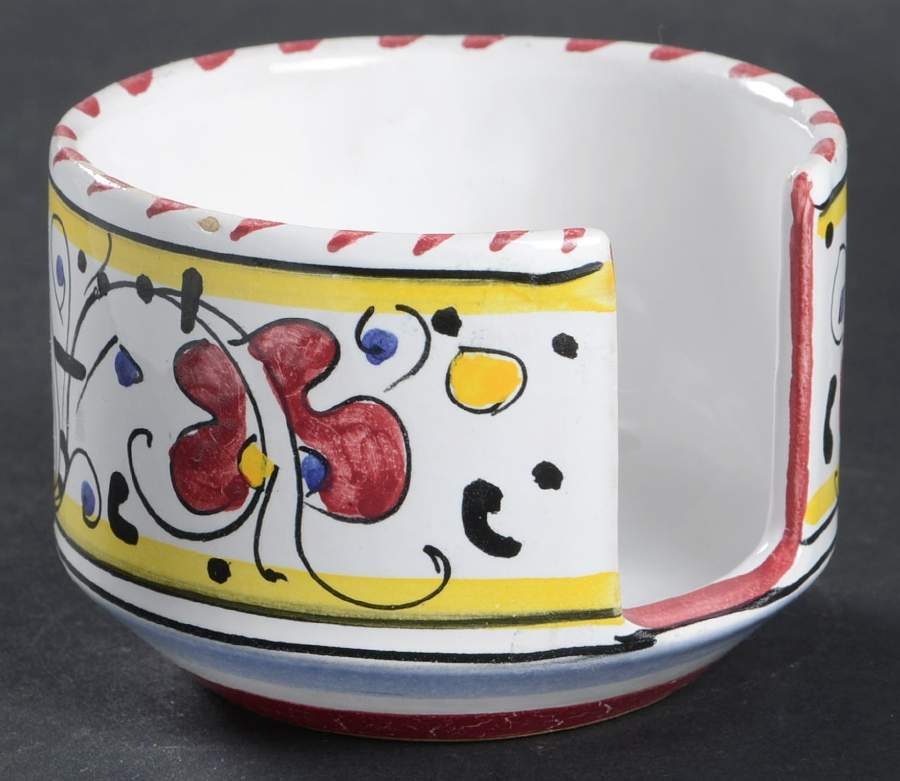 Red Rooster Ashtray Set with Holder, Holder Only by Deruta (Italy)-1