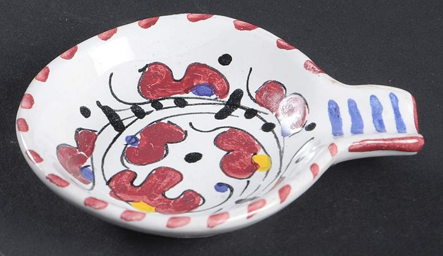 Red Rooster Small Ashtray by Deruta (Italy)-1