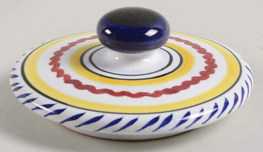 Blue Rooster Lid for Sugar Bowl by Deruta (Italy)-1