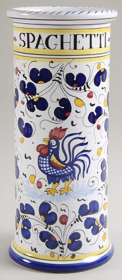 Blue Rooster Spaghetti Jar No Lid by Deruta (Italy)-1