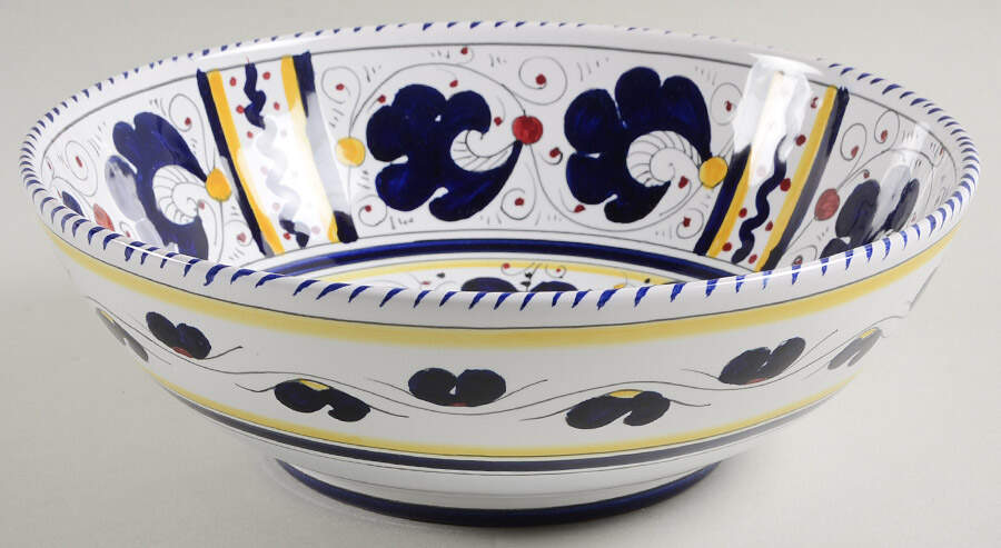 Blue Rooster 10" Large Salad Serving Bowl by Deruta (Italy)-1