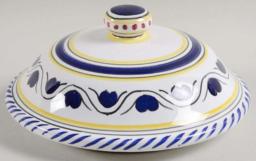 Blue Rooster Lid for Biscotti Jar by Deruta (Italy)-1