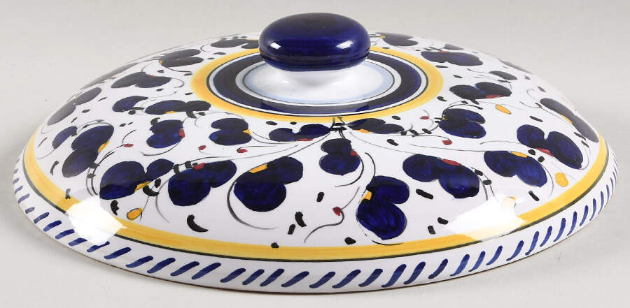 Blue Rooster Lid for Tureen by Deruta (Italy)-1