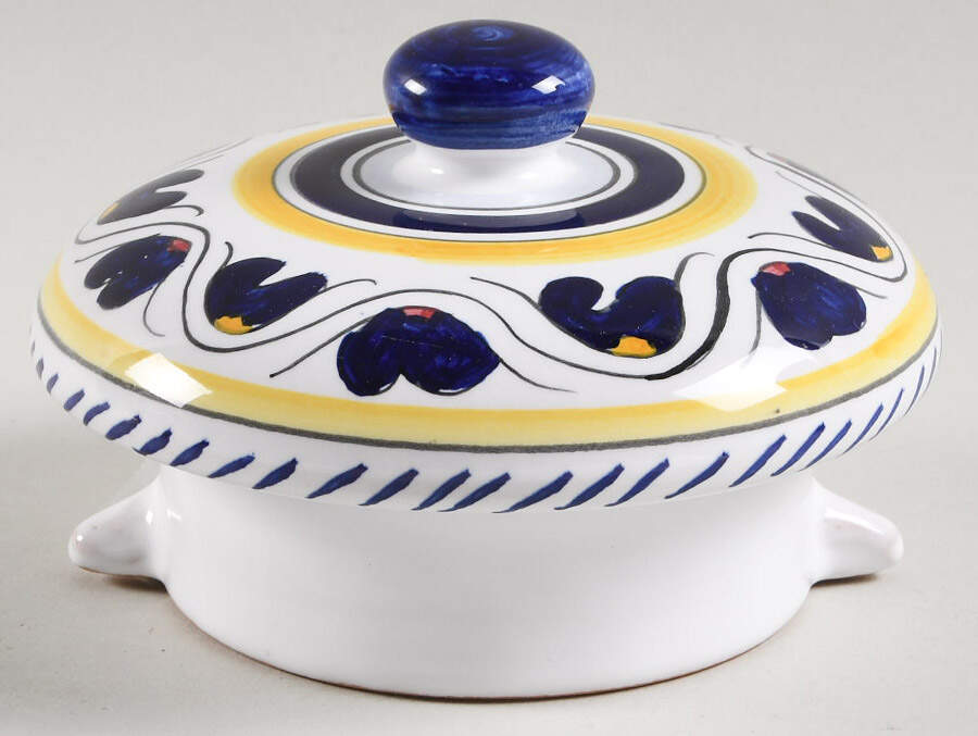 Blue Rooster Lid for Teapot by Deruta (Italy)-1