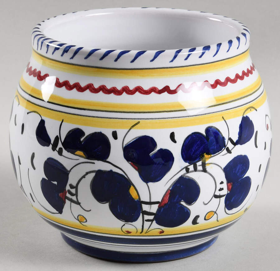 Blue Rooster Salt Box No Lid by Deruta (Italy)-1