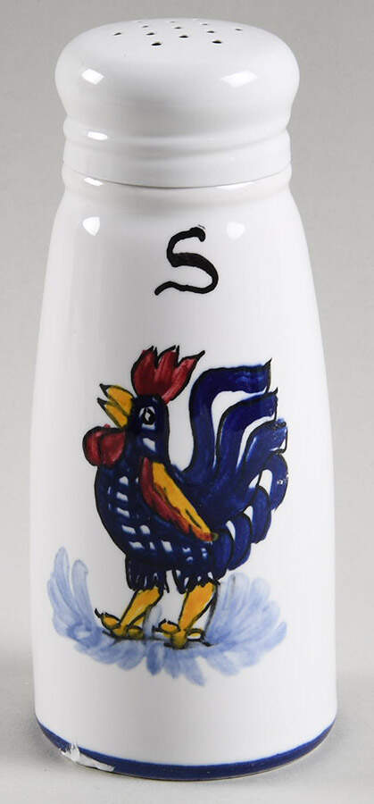 Blue Rooster Salt Shaker by Deruta (Italy)-1