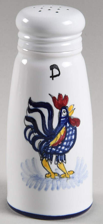 Blue Rooster Pepper Shaker by Deruta (Italy)-1