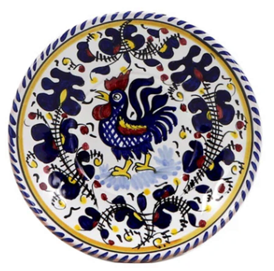 Blue Rooster Bread & Butter Plate by Deruta (Italy)-1