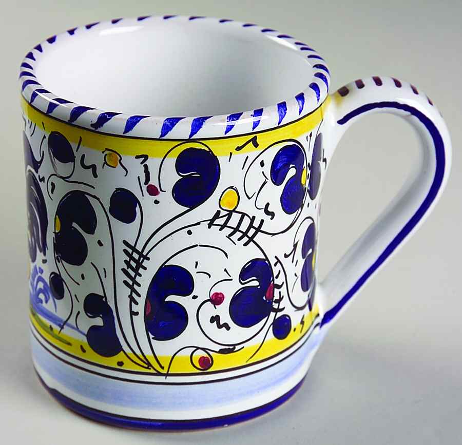 Blue Rooster Mug by Deruta (Italy)-1