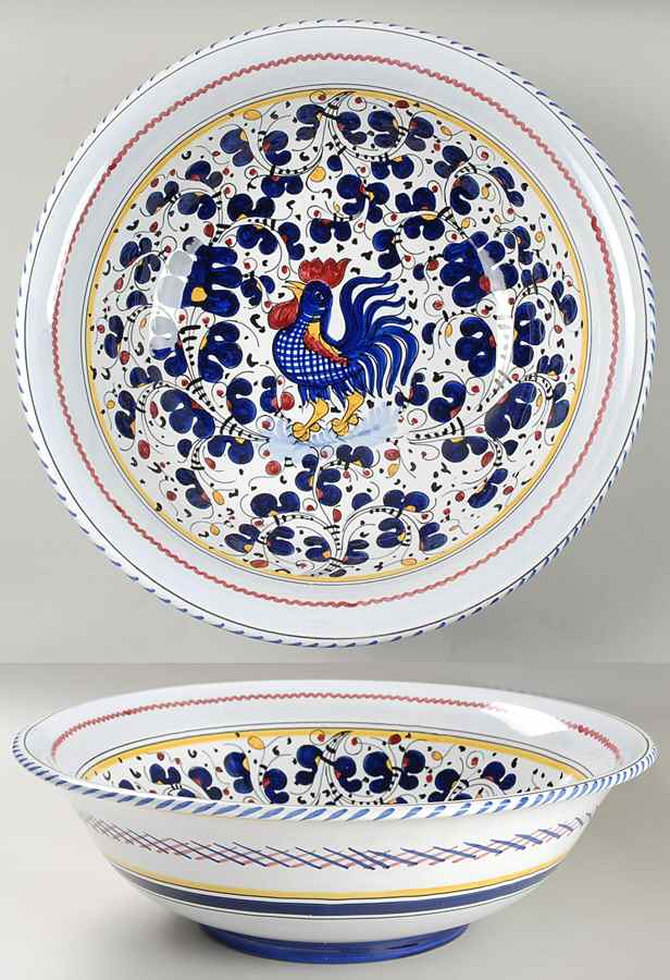 Blue Rooster 14" Pasta Serving Bowl by Deruta (Italy)-1