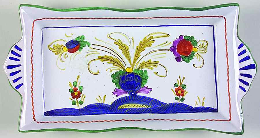 Garofano Rectangular Tray by Deruta (Italy)-1