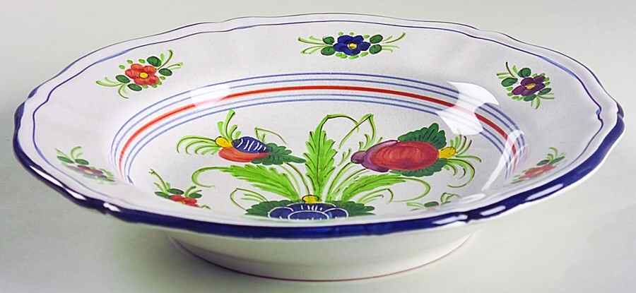 Garofano Large Rim Soup Bowl by Deruta (Italy)-1