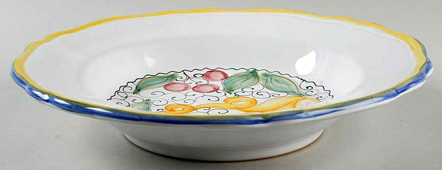 Macedonia Large Rim Soup Bowl by Deruta (Italy)-1