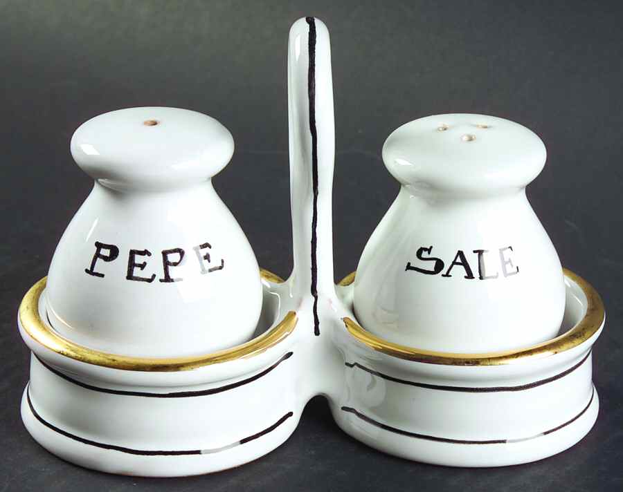 Posata (3 Pc) Salt & Pepper Tray Set by Deruta (Italy)-1