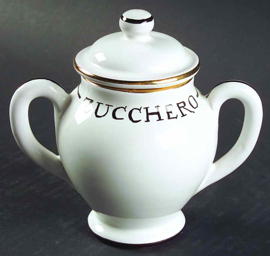 Posata Sugar Bowl & Lid by Deruta (Italy)-1