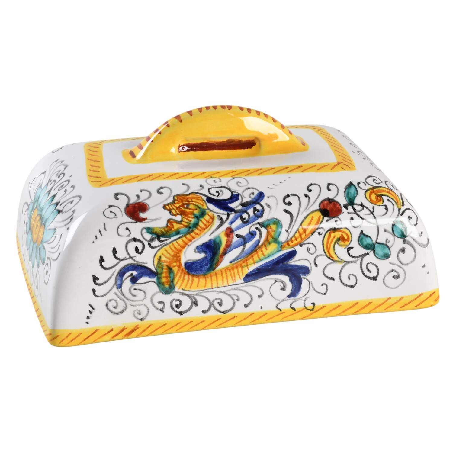 Raffaellesco (Smooth) Lid for 1/4 Lb Butter by Deruta (Italy)-1