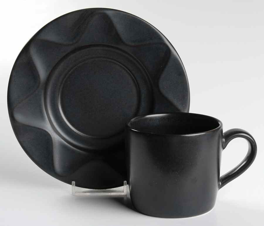 Origami Onyx Flat Cup & Saucer Set by Dansk-1