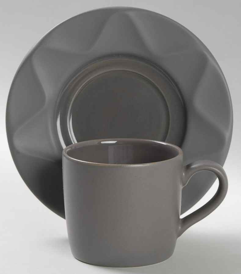 Origami Slate Flat Cup & Saucer Set by Dansk-1