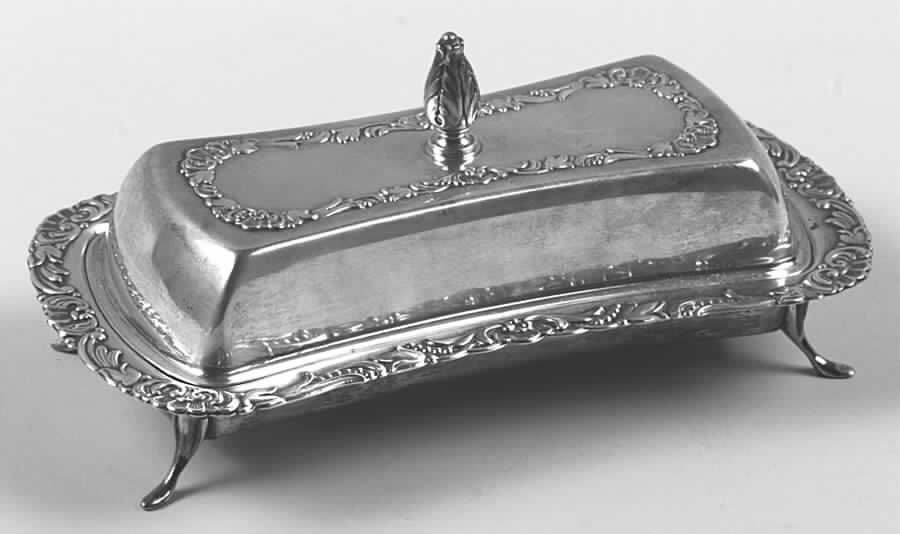Sterling Hollowware Sterling 1/4 Lb Covered Butter with Glass Liner by Dunkirk Silversmiths-1