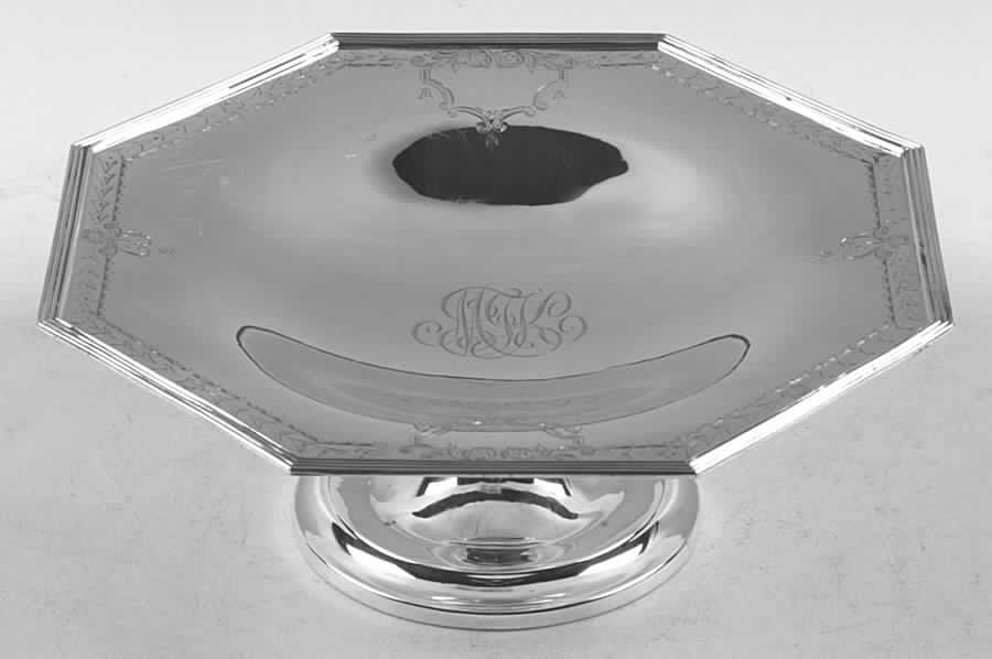 Queen Anne No. 18-Engraved (Sterling, 1910, Hlwr) Medium Compote by Dominick & Haff-1