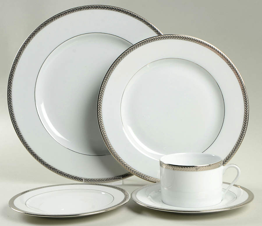 Laurel Platinum 5 Piece Place Setting by Philippe Deshoulieres-1