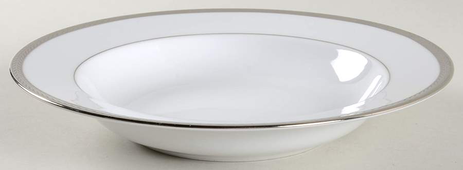 Laurel Platinum Rim Soup Bowl by Philippe Deshoulieres-1