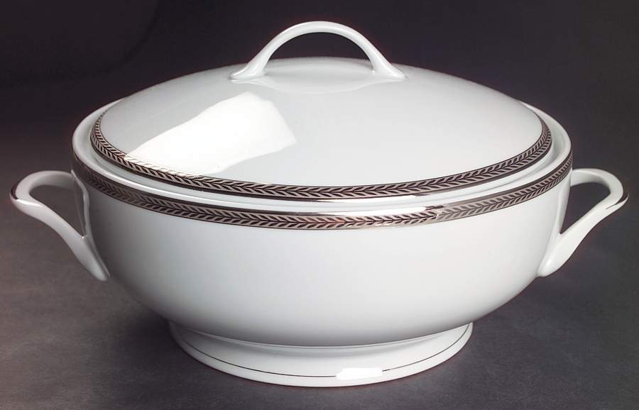Laurel Platinum Tureen &  Lid by Philippe Deshoulieres-1