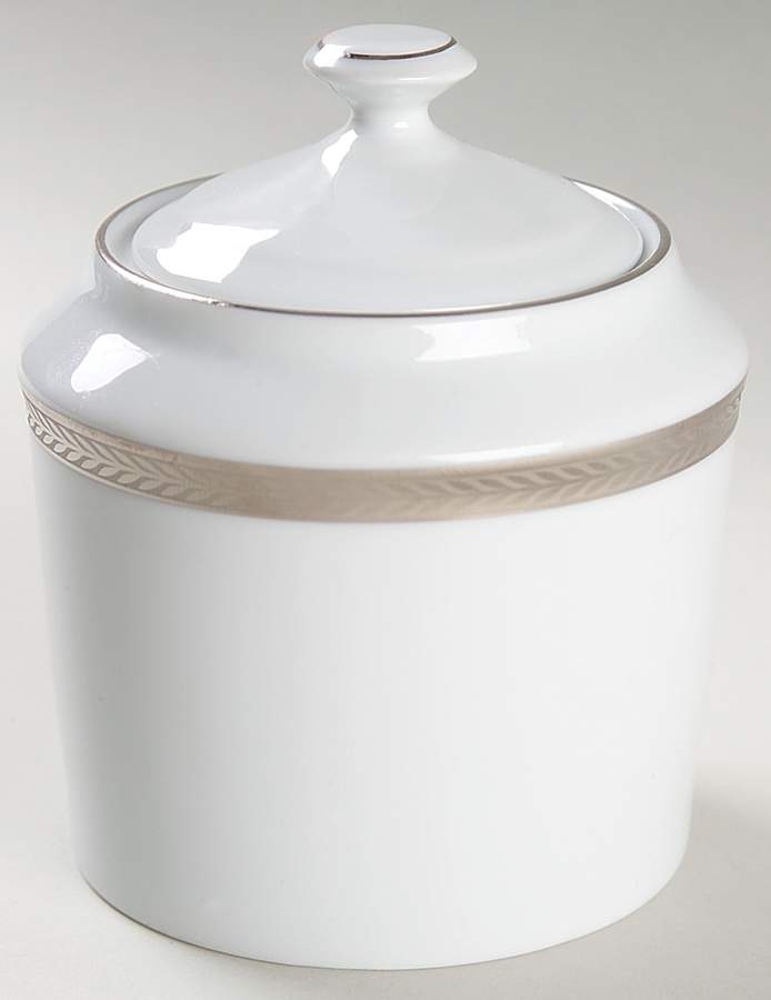 Laurel Platinum Sugar Bowl & Lid by Philippe Deshoulieres-1