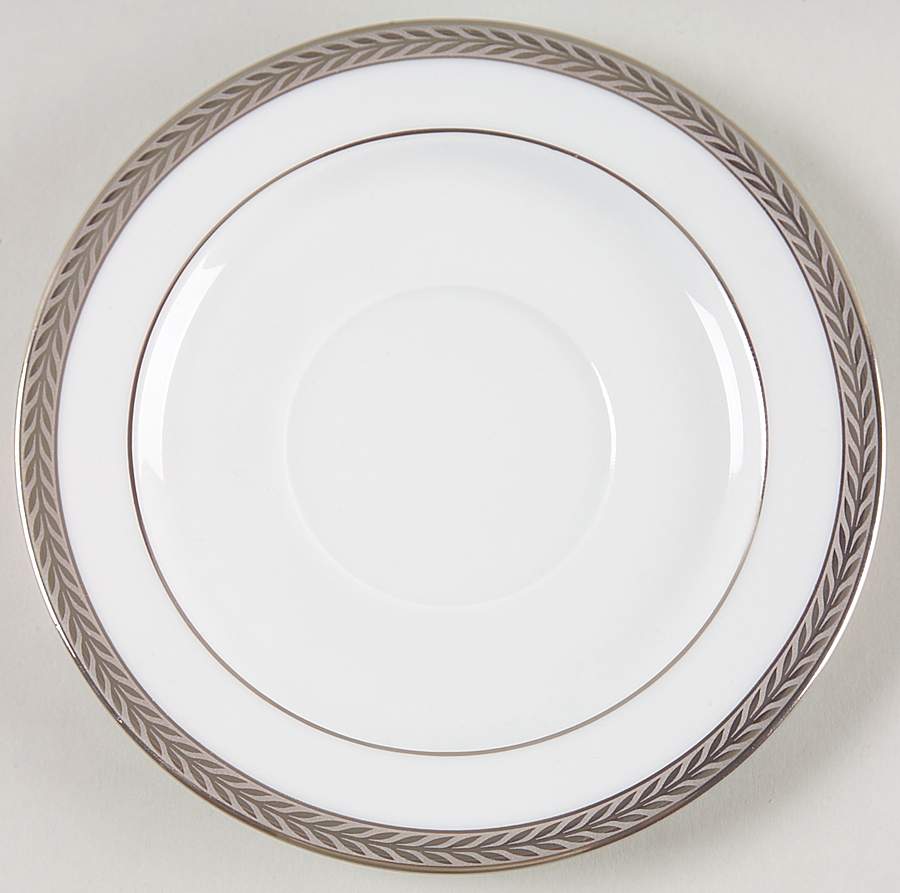 Laurel Platinum Saucer for Demitasse Cup by Philippe Deshoulieres-1