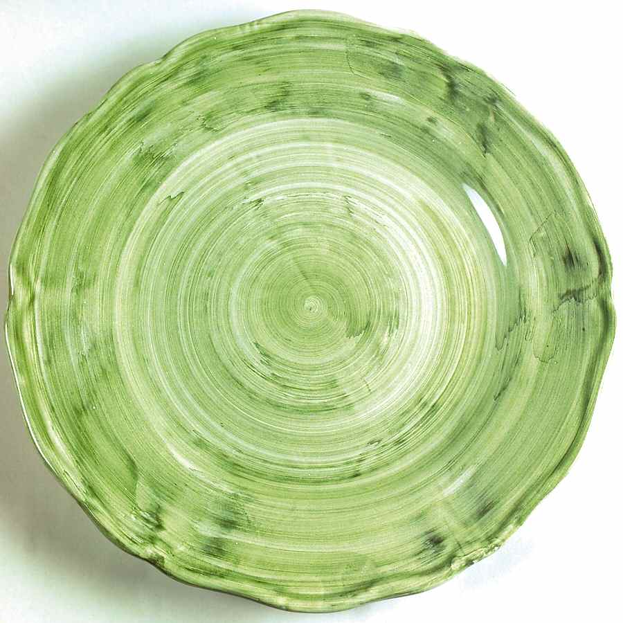 Kaleidoscope Green Dinner Plate by Deruta (Italy)-1