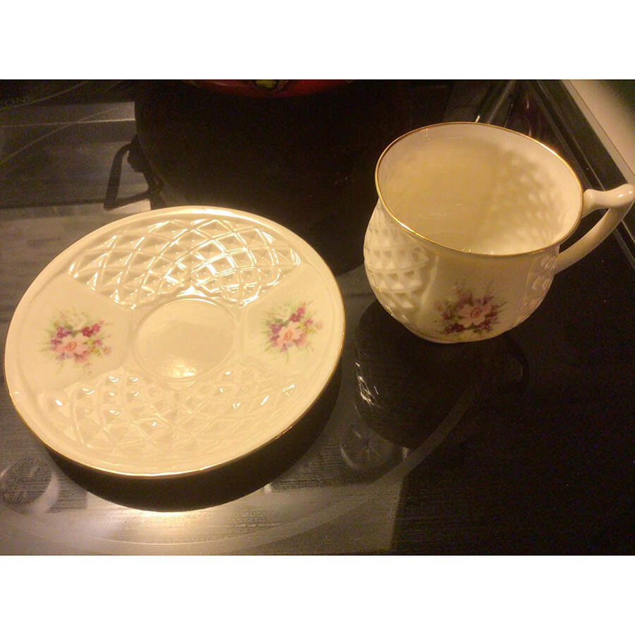Flora Flat Cup & Saucer Set by Donegal Parian-1