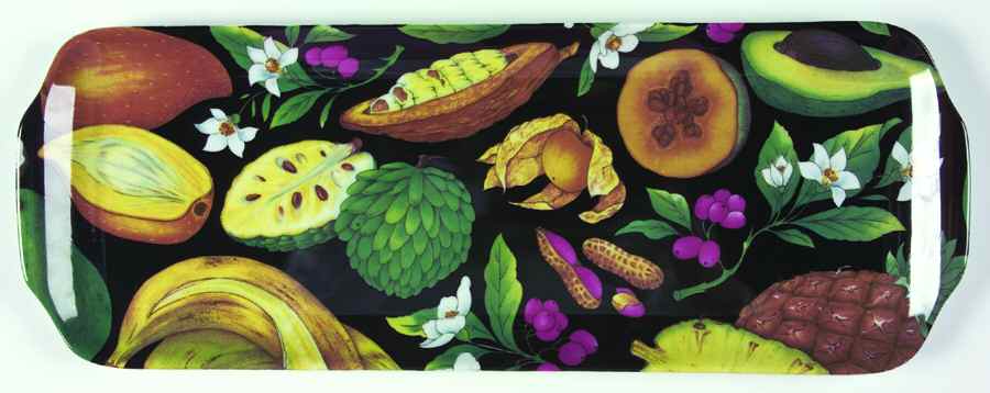 Tropical Fruits Oblong Cake Plate by Philippe Deshoulieres-1