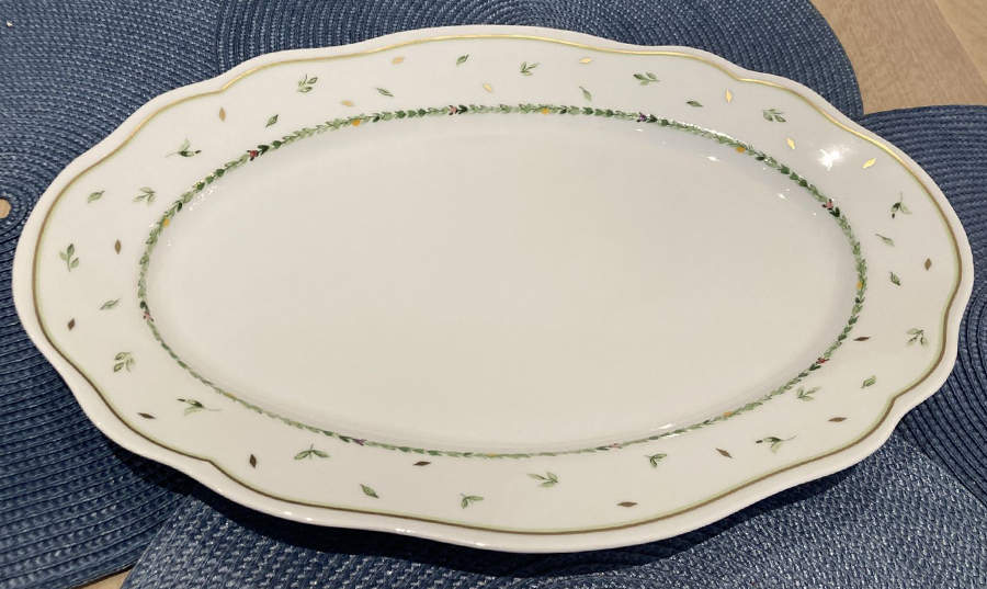 Parfum De Roses 14" Oval Serving Platter by Philippe Deshoulieres-1