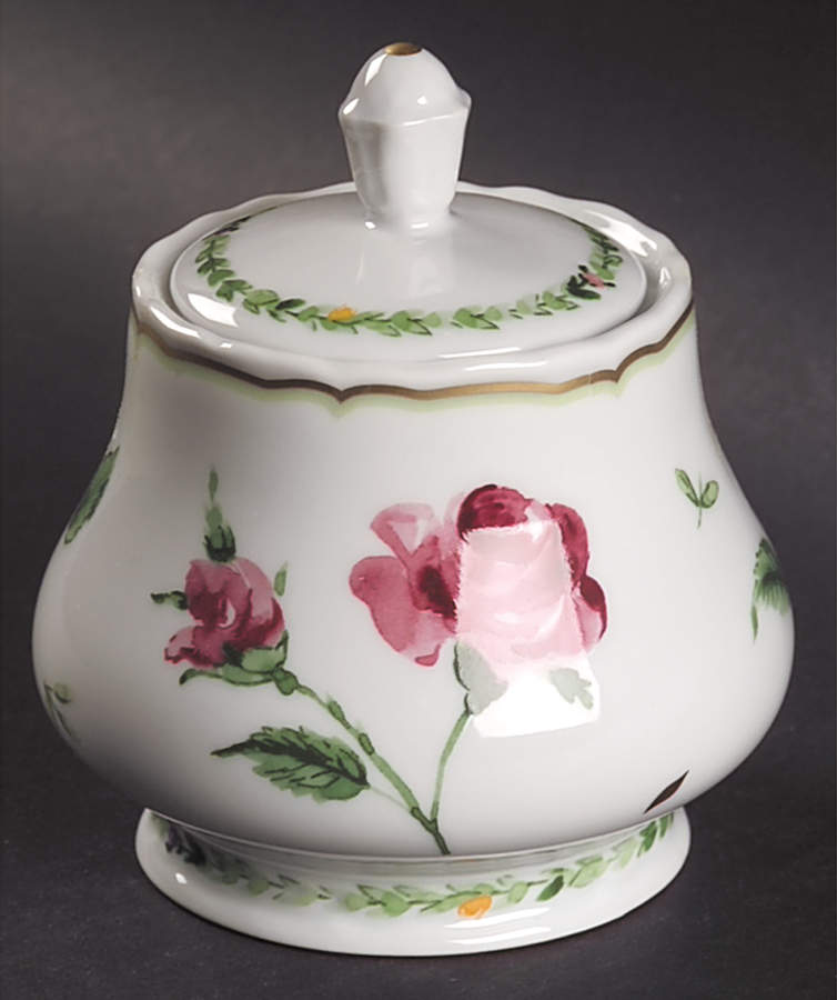 Parfum De Roses Sugar Bowl & Lid by Philippe Deshoulieres-1