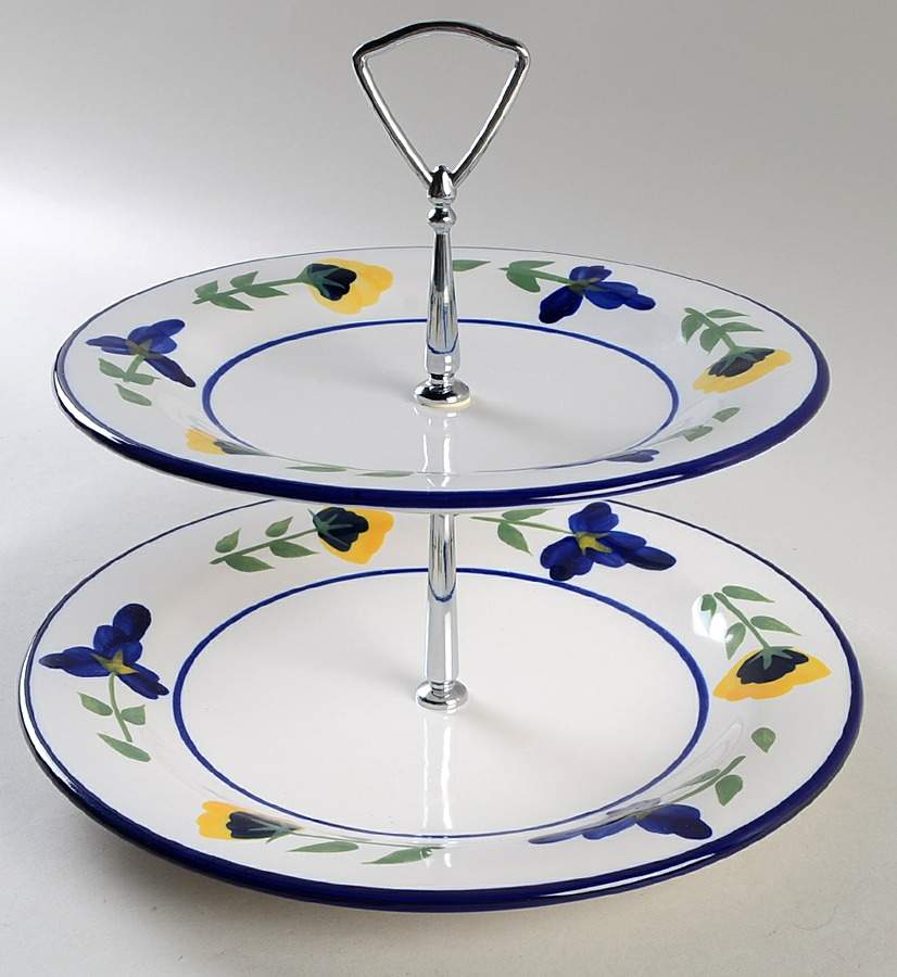 San Nicolo 2 Tiered Serving Tray (Dinner & Salad Plate) by Dansk-1