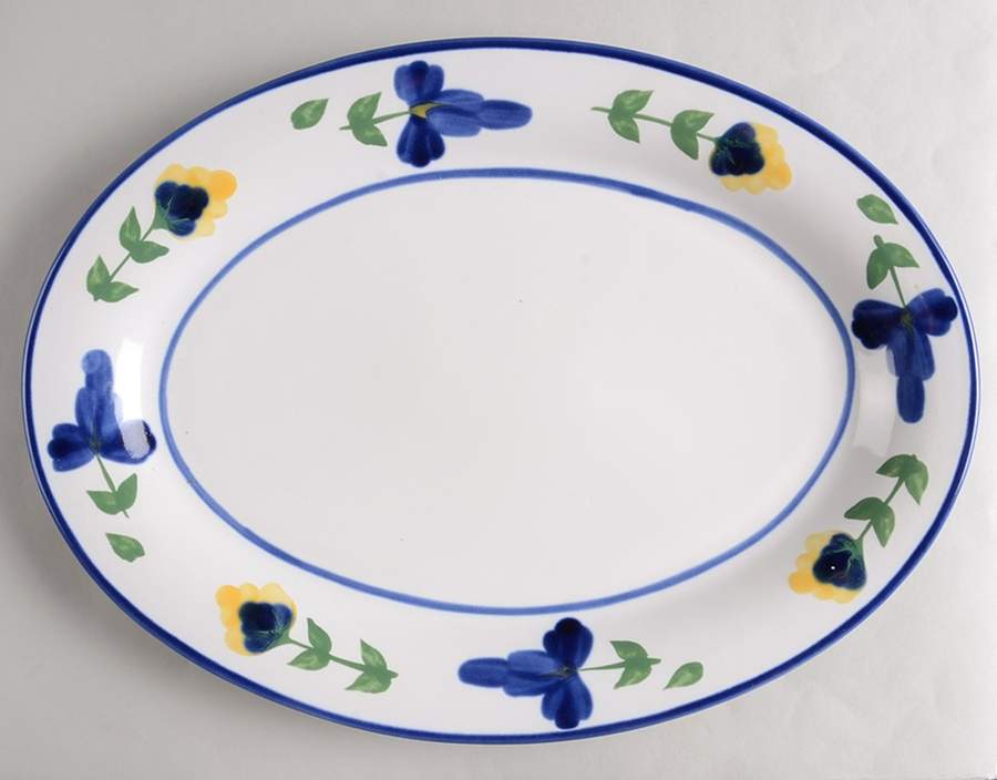 San Nicolo 15" Oval Serving Platter by Dansk-1