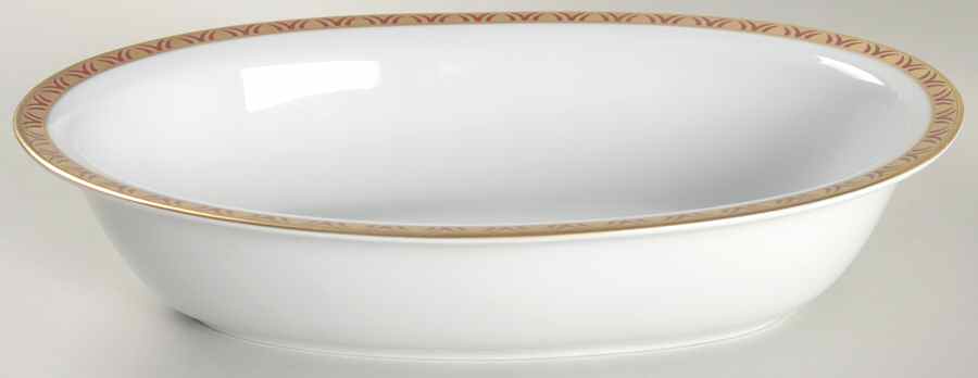 Rizieres Rouge 10" Oval Vegetable Bowl by Philippe Deshoulieres-1